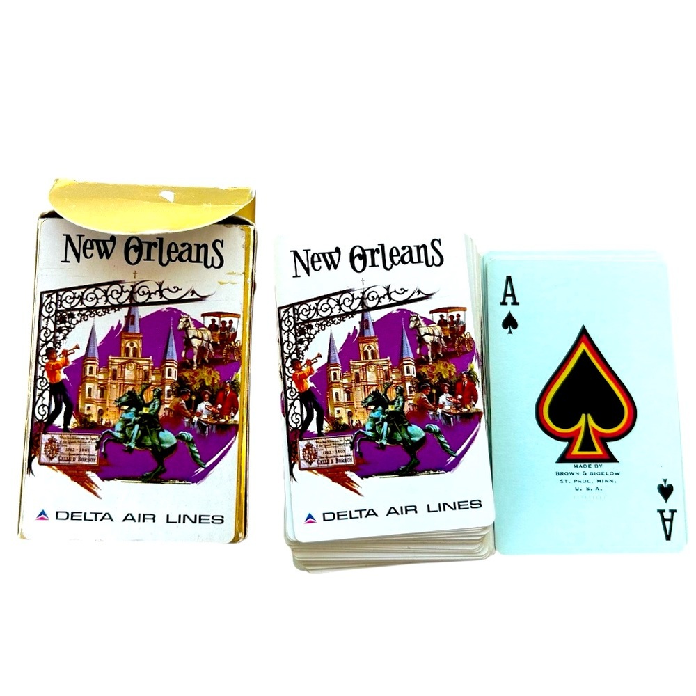 Vintage Delta Airlines New Orleans Boxed Deck
Of Collectible Playing Cards